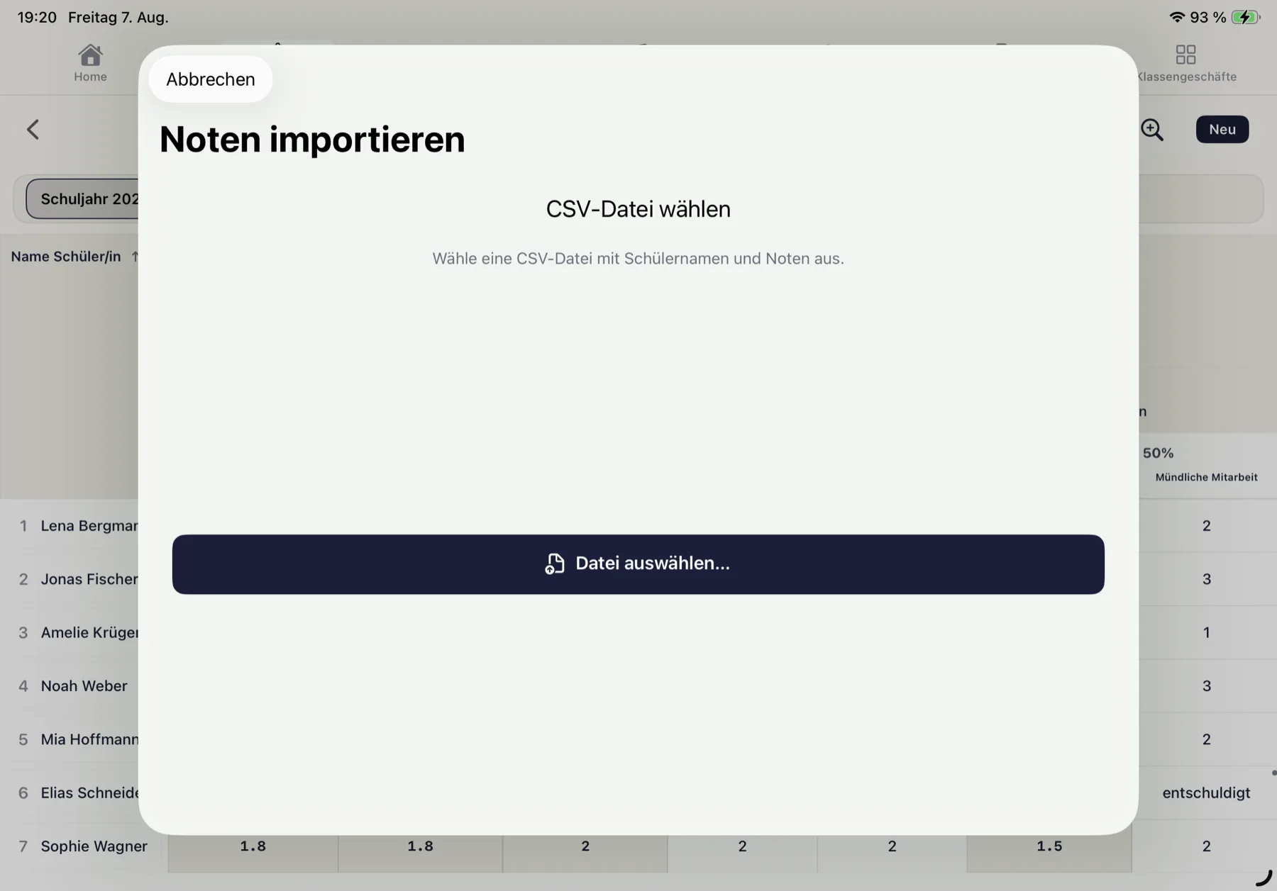 Noten importieren