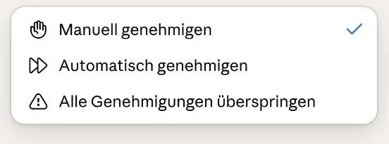Bild 13: Der Freigabe-Modus (im Menü „Handbuch“).